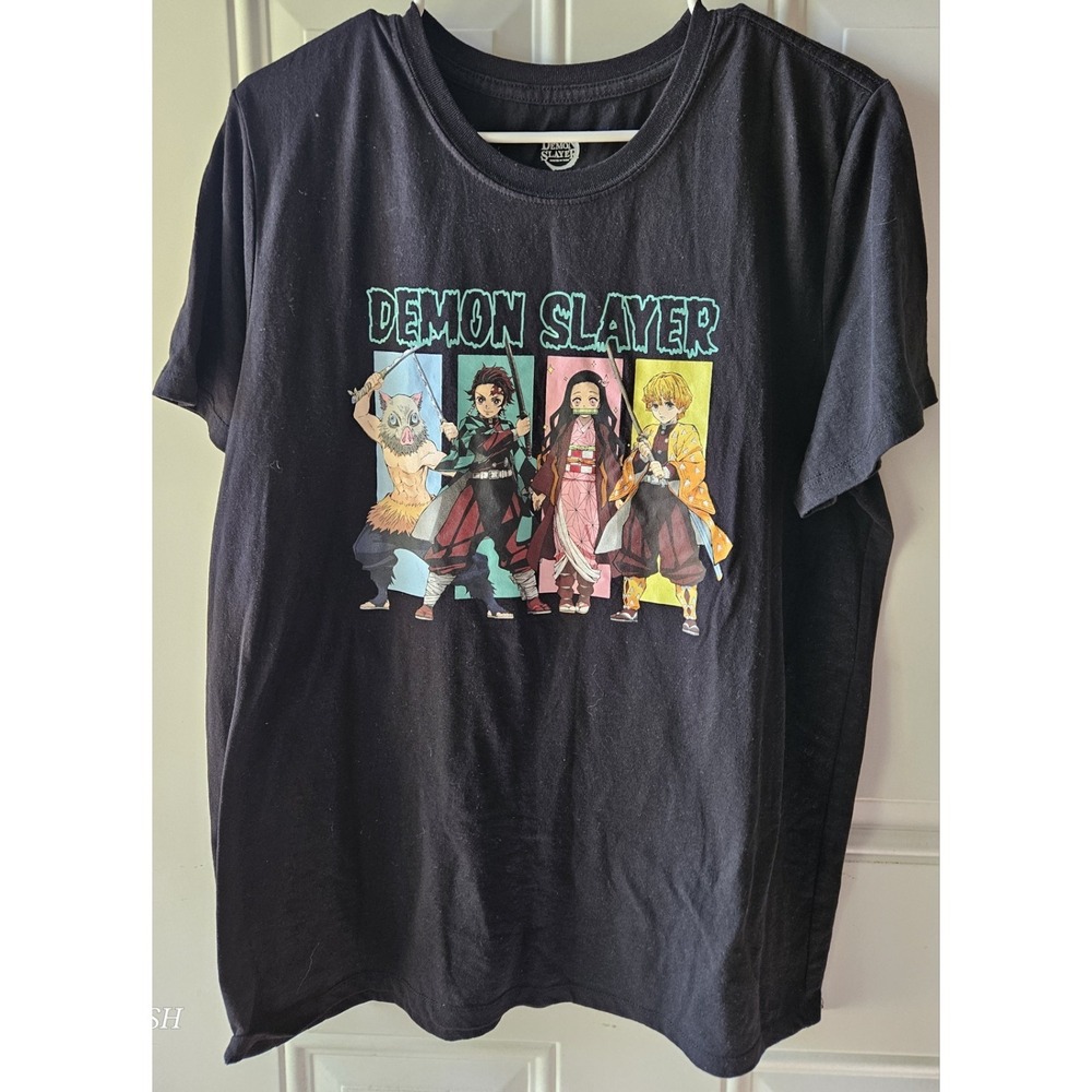 Demon Slayer Anime Graphic T Shirt XXL Black Tanjiro Nezuko Zenitsu Inosuke